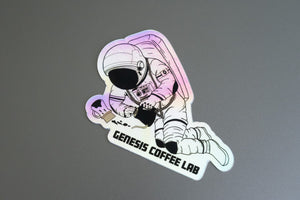 Astroman Small Holographic Sticker - Genesis Coffee Lab